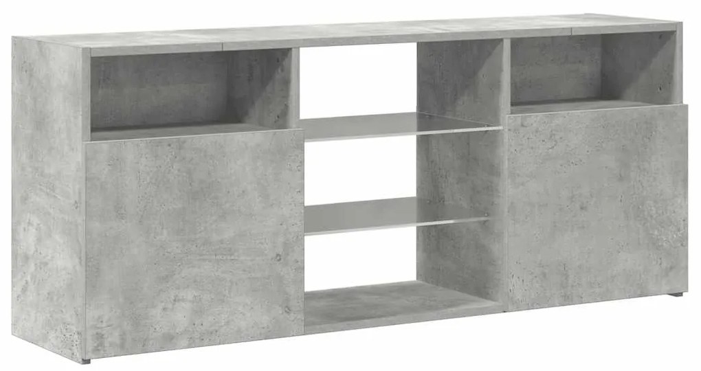 Móvel de TV com luzes LED 120x30x50 cm cinzento cimento