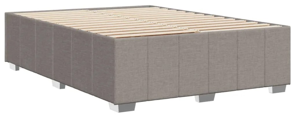 Cama sem colchão 140x200 cm tecido castanho-acinzentado