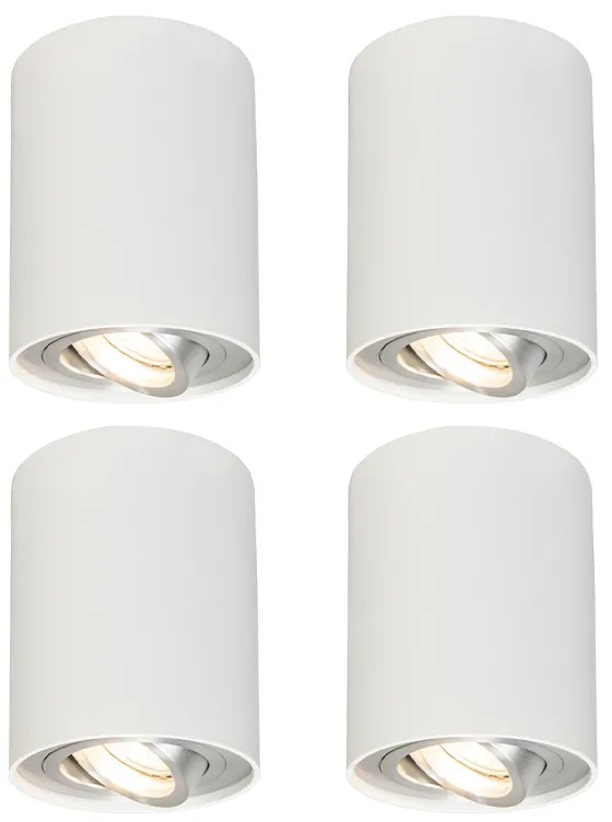 Conjunto de 4 focos brancos rotativos e inclináveis - Rondoo up Design,Moderno