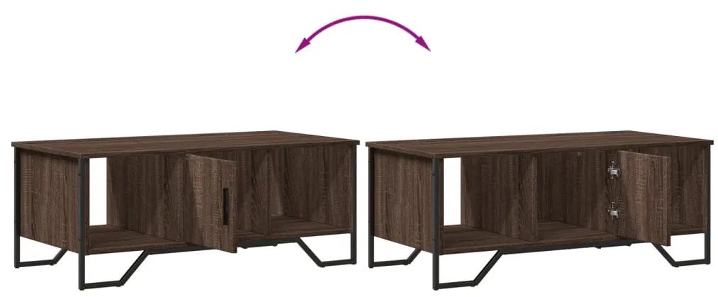 Mesa de centro 100x51x40 cm derivados madeira carvalho castanho