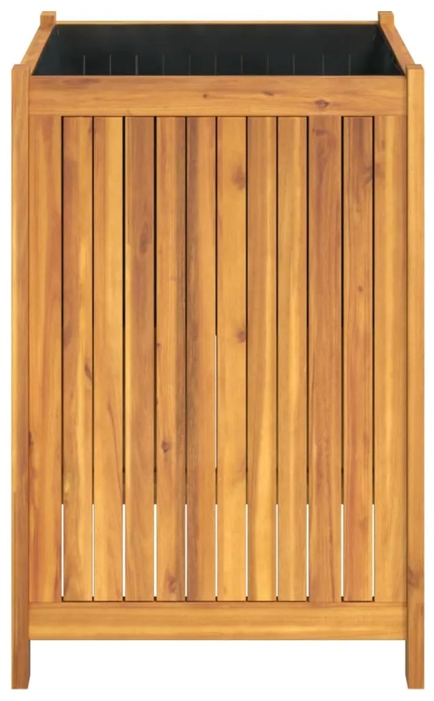 Vaso/floreira de jardim com forro 50x50x75 cm acácia maciça