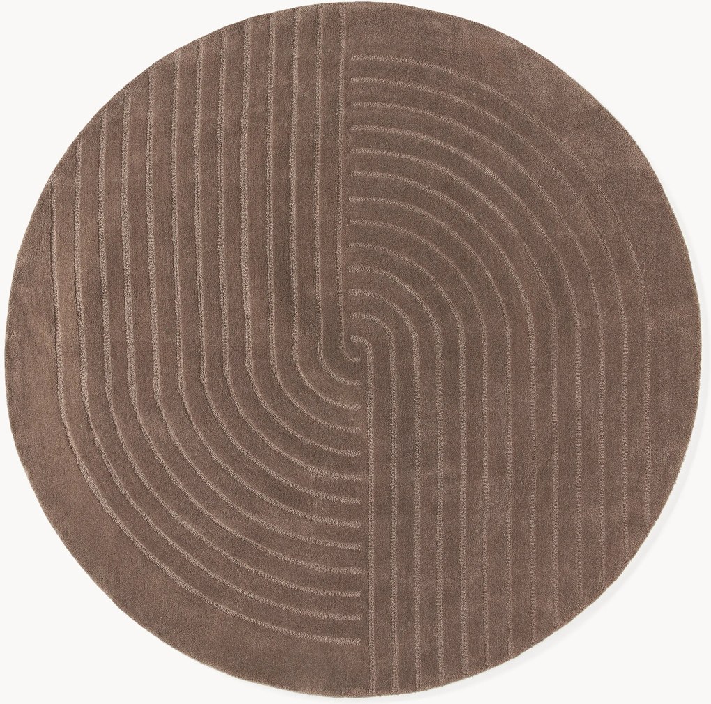 Tapete redondo em lã tecido à mão Mason