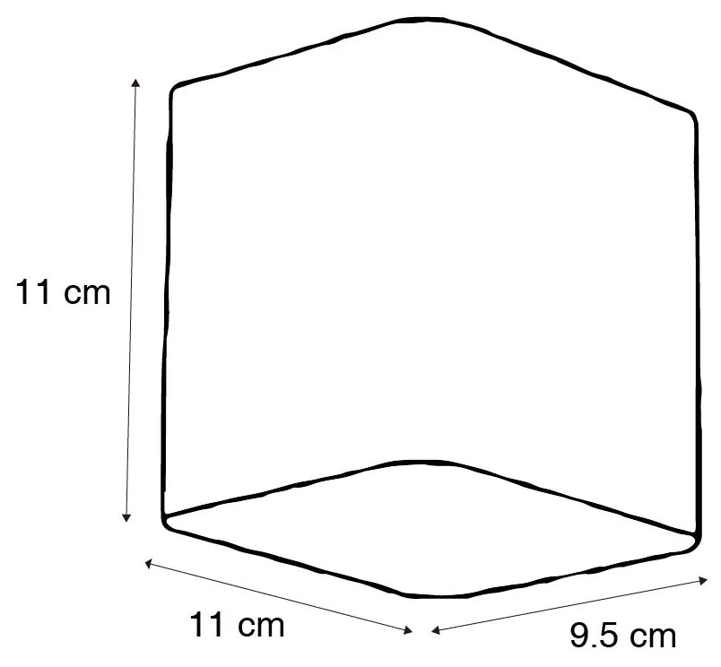 Candeeiro de parede moderno preto com LED IP54 quadrado - Evi