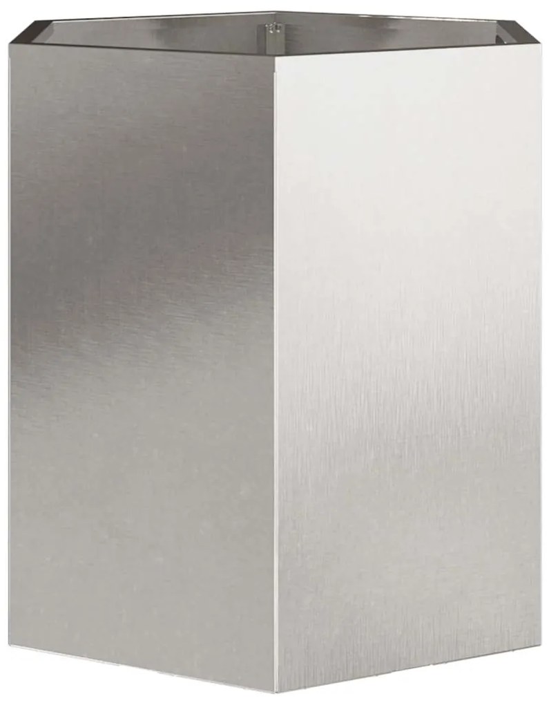Vasos floreiras de jardim 2 pcs hexagonal 46x40x45 cm aço inox.