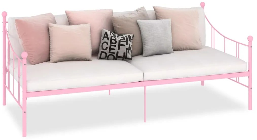 Estrutura sofá-cama 90x200 cm metal rosa