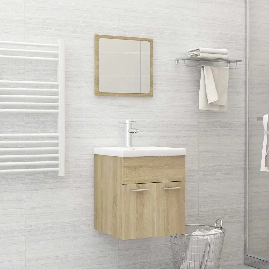 vidaXL 2 pcs conj. móveis casa de banho contrapl. cor carvalho sonoma