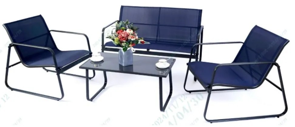 Conjunto de balanço de pátio de 3 peças, 2 cadeiras de balanço tipo bistrô e mesa com tampo de vidro, conjunto de cadeiras de balanço para área externa marrom