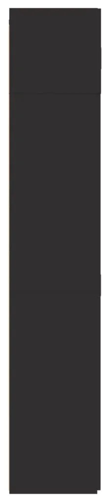 Armário de arrumação 80x42,5x225 cm derivados de madeira preto