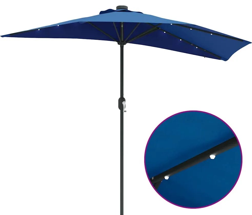 Guarda-sol de Jardim Azul 294 x 150 x 223 cm tecido