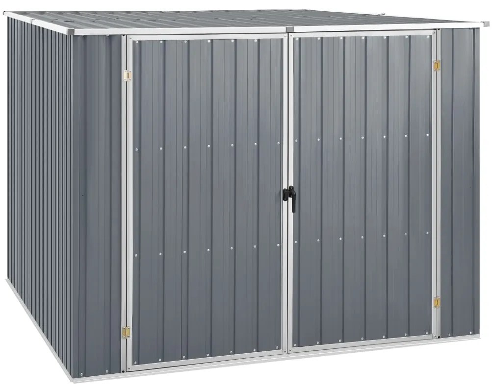 46254 vidaXL Abrigo de jardim 195x198x159 cm aço galvanizado cinzento
