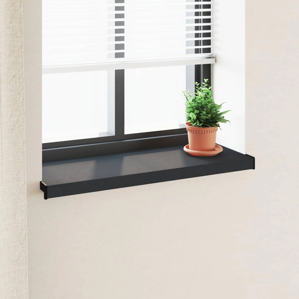vidaXL Soleira de Janela Antracite com Veio de Madeira PVC