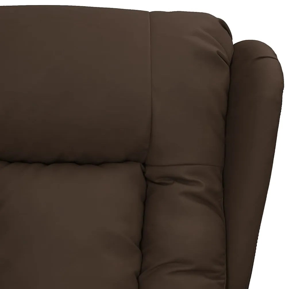 Poltrona de massagens elevatória couro artificial castanho