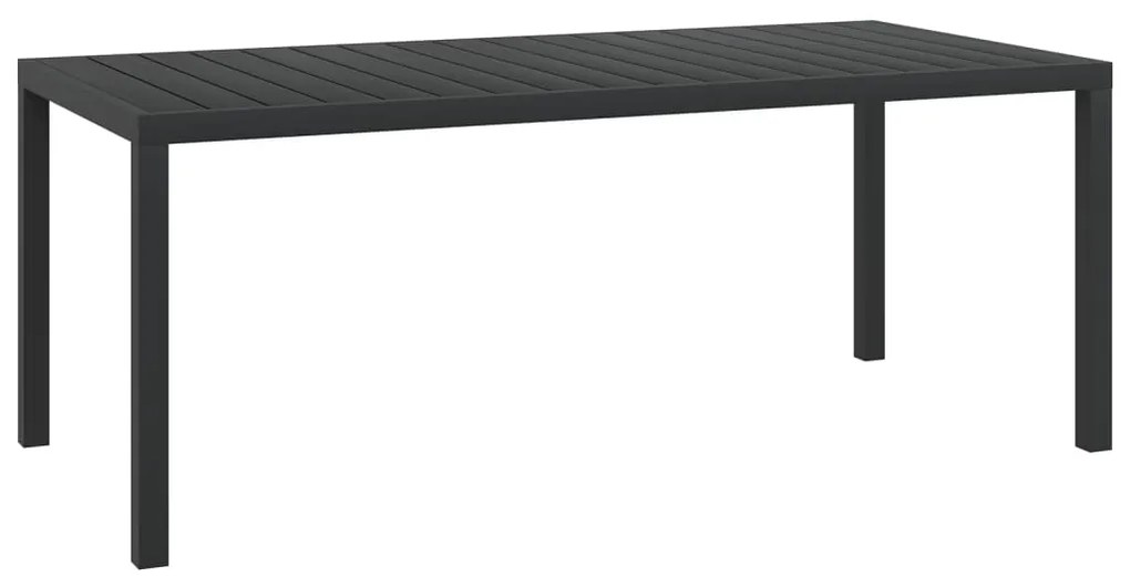 vidaXL Mesa de jardim em alumínio e WPC 185x90x74 cm preto