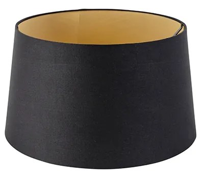 Abajur de algodão preto 35/30/20 com interior dourado