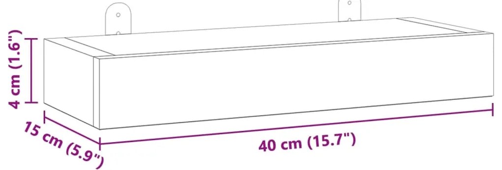 Prateleiras de parede 2 pcs 40x15x4 cm madeira de teca maciça