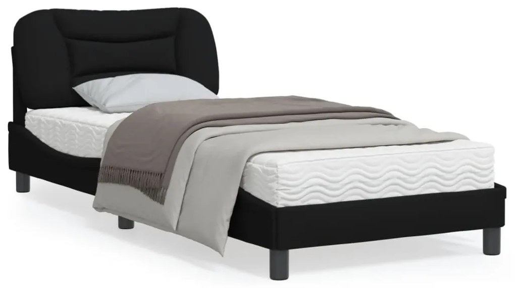 vidaXL Estrutura de cama com LED sem colchão 80x200 cm tecido preto