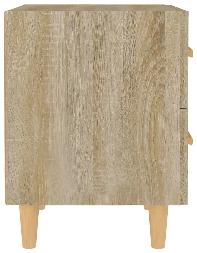 Mesa de Cabeceira Rytus com 2 Gavetas - Carvalho - Design Nórdico