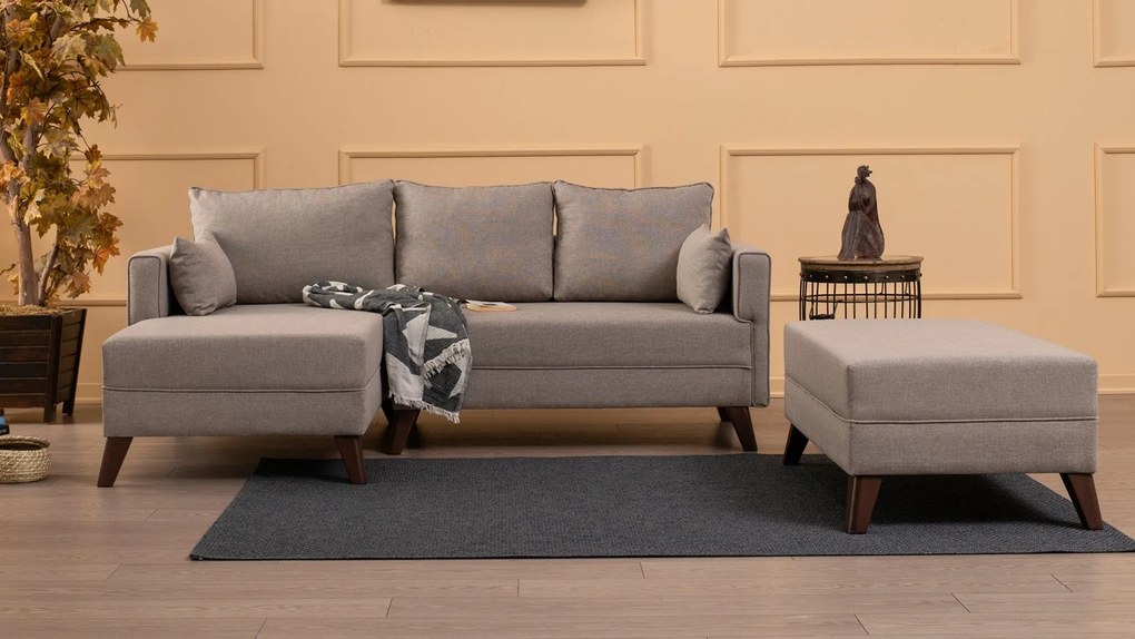 Sofá-Cama de Canto Bella – Creme – 205x85x140 cm