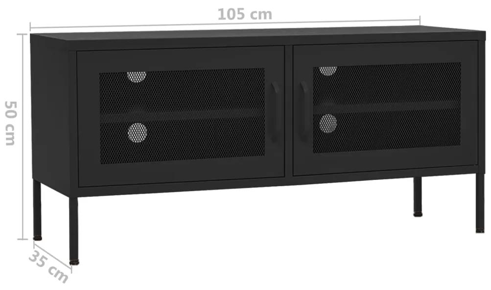 Móvel de TV aço 105x35x50 cm preto