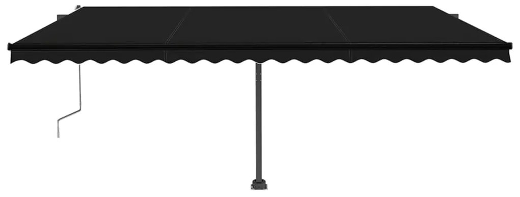 Toldo automático com LED e sensor de vento 500x350 cm antracite