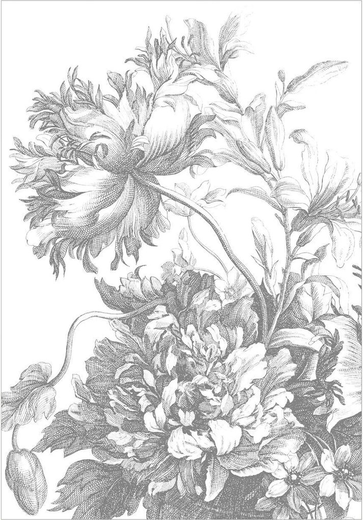 Papel de parede Engraved Flowers