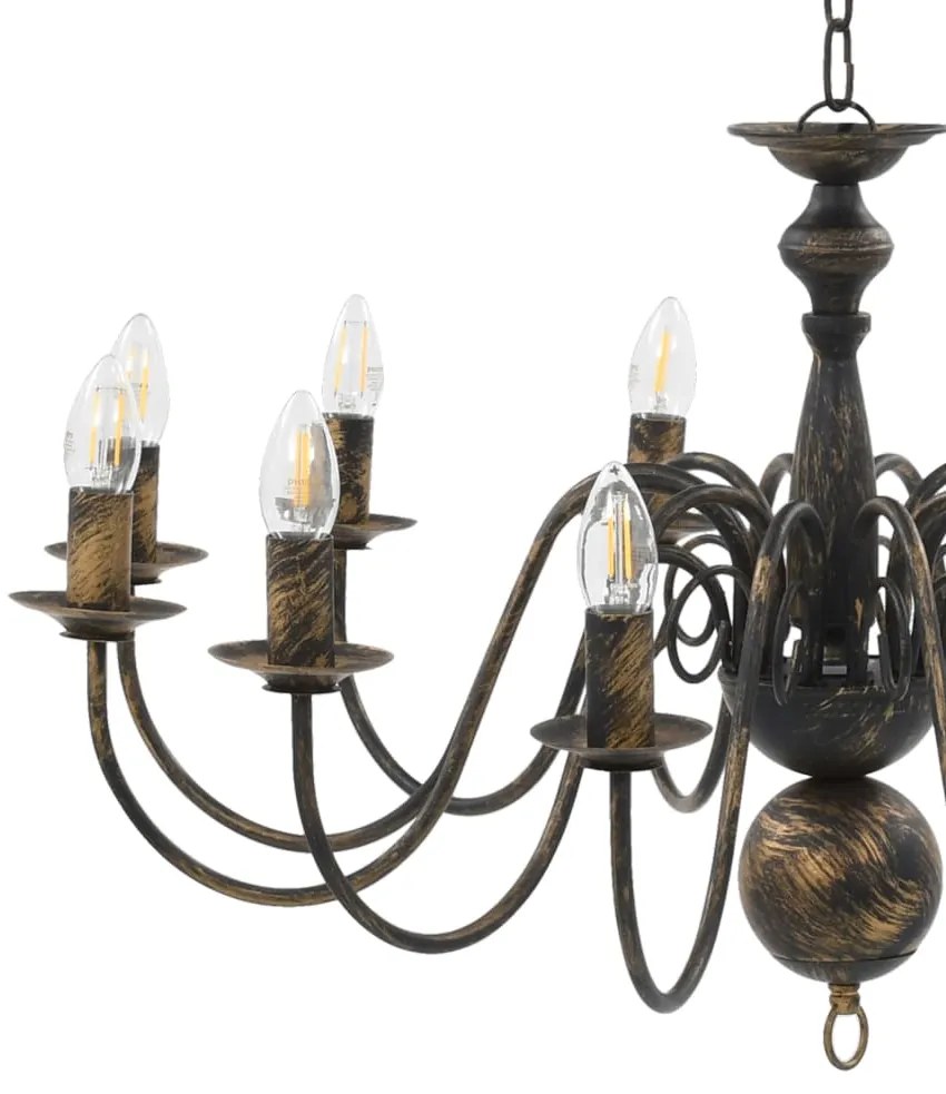 Lustre antigo de 12 lâmpadas E14 preto