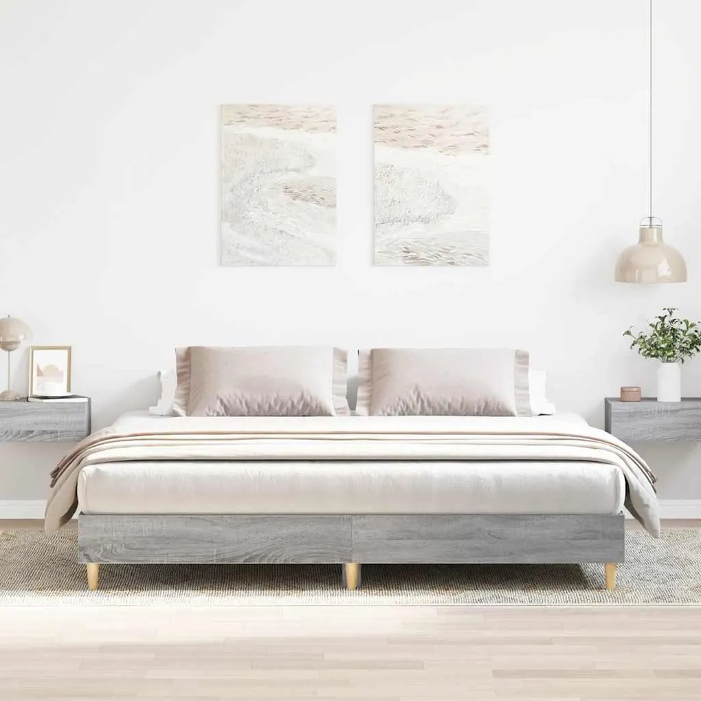vidaXL Estrutura de cama sem colchão 180x200 cm sonoma cinzento