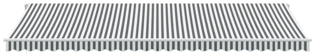 Toldo retrátil manual com LED 600x350 cm antracite/branco