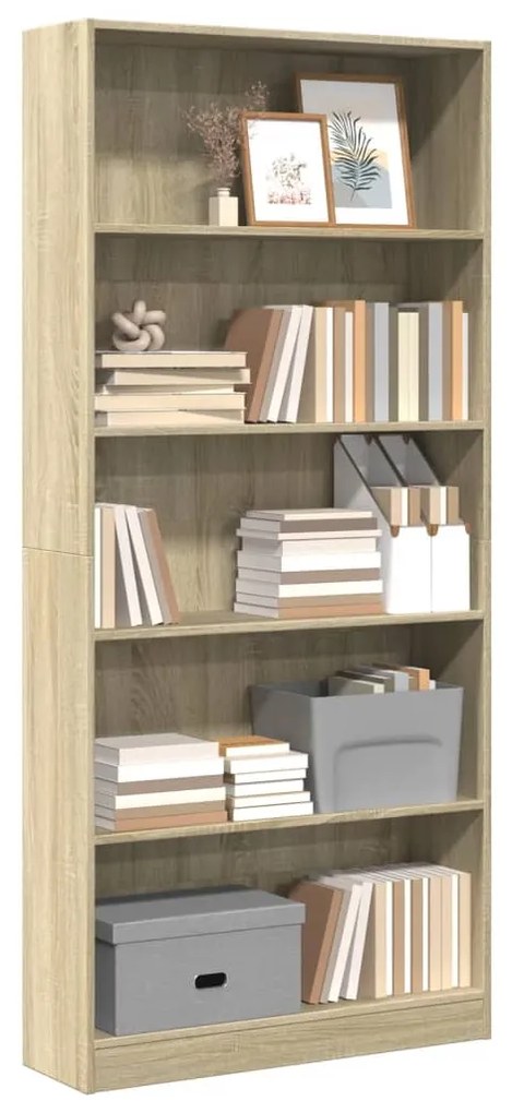 vidaXL Estante Carvalho Sonoma 80x24x176 cm Madeira Engenheirada