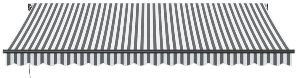 Toldo retrátil automático com LEDs 450x350 cm antracite/branco