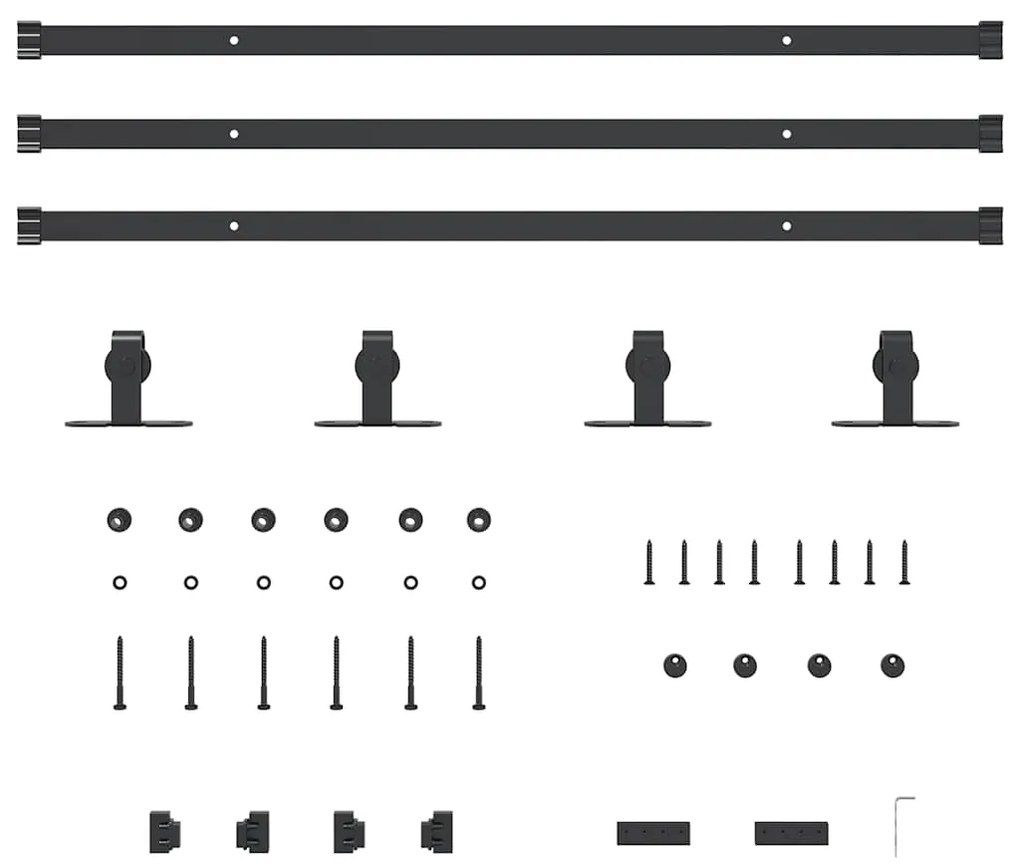 Kit para armário deslizante aço carbono 244 cm