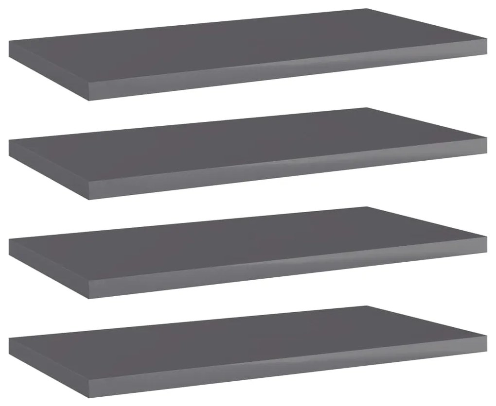 vidaXL Prateleiras para estante 4 pcs 40x20x1,5cm contraplacado cinza