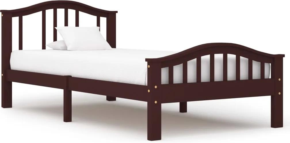 Estrutura de cama 100x200 cm pinho maciço castanho-escuro