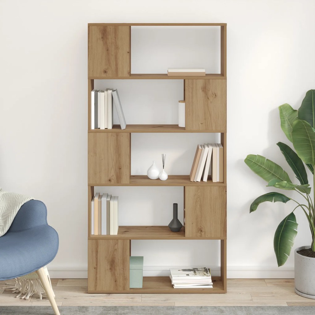 vidaXL Estante de TV Carvalho Artisan MDF 80 x 24 x 155 cm Estante de TV