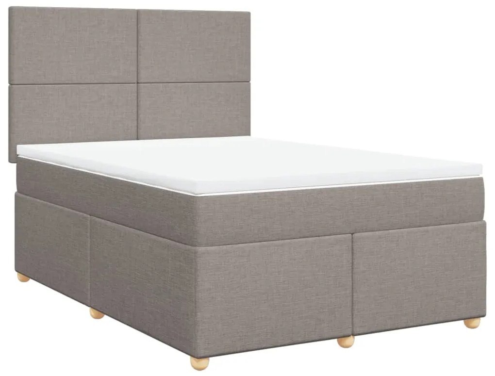 Cama com molas/colchão 160x200 cm tecido castanho-acinzentado