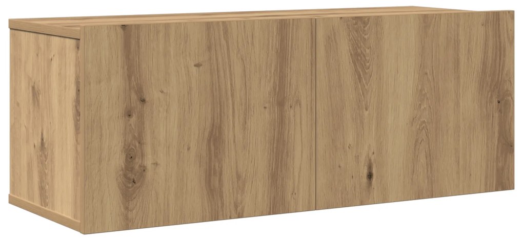 Conjunto de Estante de TV de 7 Peças – Montado na parede, Carvalho Art