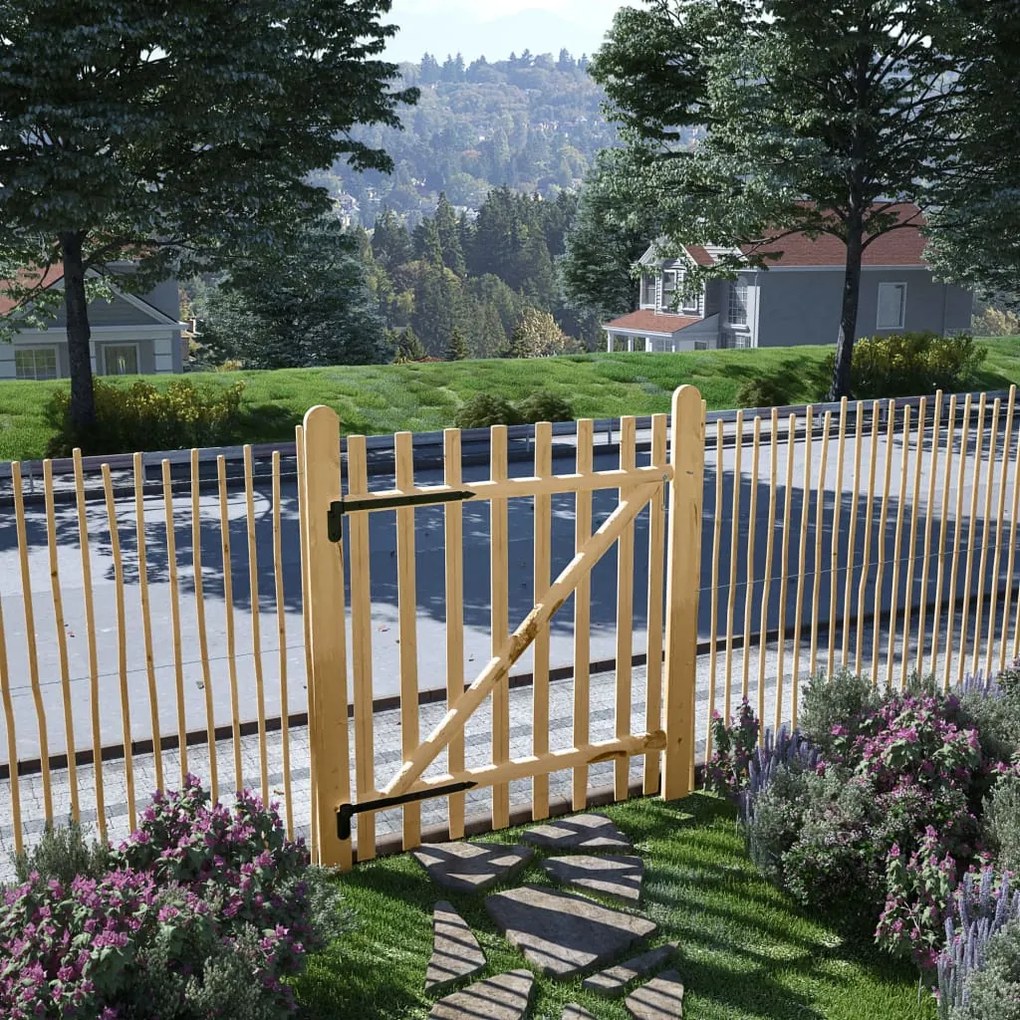 142592 vidaXL Portão para cerca 1 pc 100x120 cm madeira de aveleira