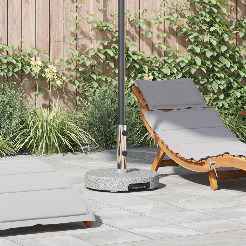 vidaXL Base de Guarda-Sol com Rodas Cinza Granito 29 kg Redonda