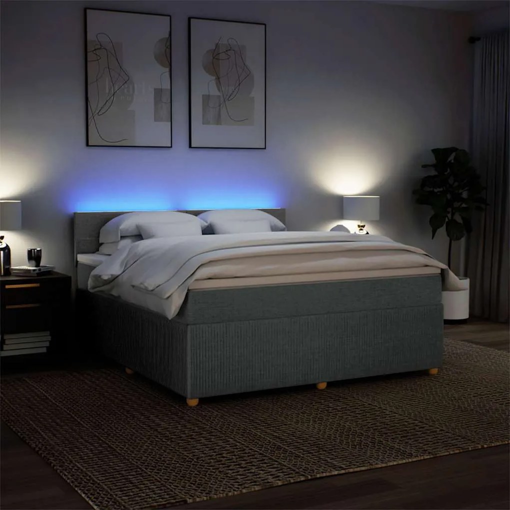 Cama com molas/colchão 180x200 cm tecido cinzento-escuro