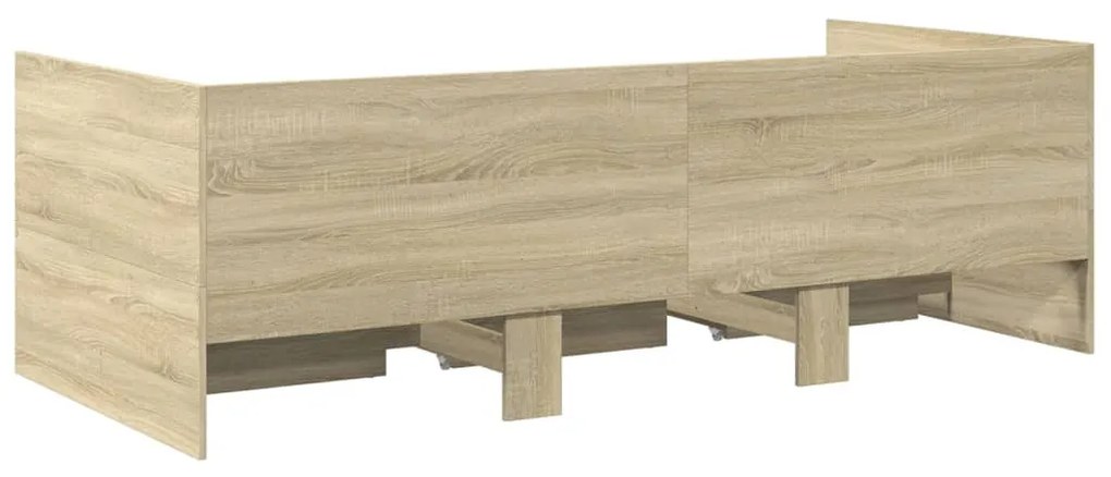 Sofá-cama com gavetas sem colchão 75x190 cm carvalho sonoma