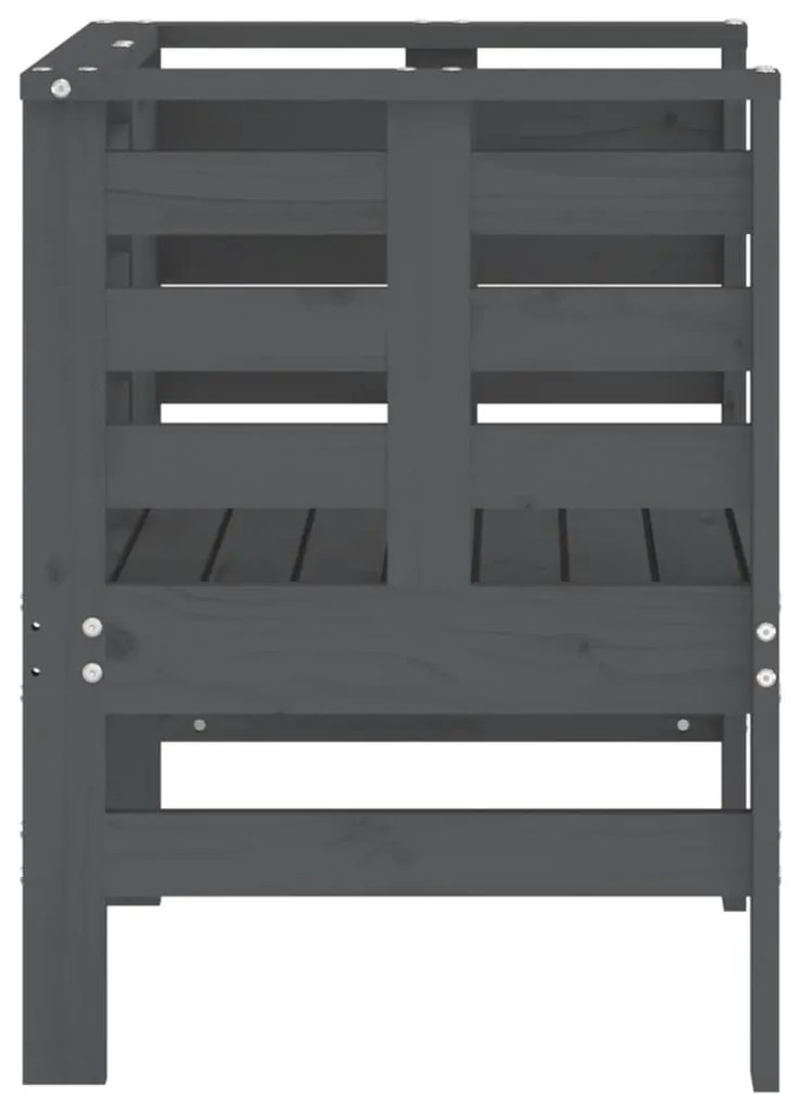 Cadeiras de jardim 2 pcs 61,5x53x71 cm pinho maciço cinzento