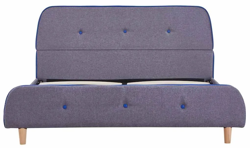 Estrutura de cama sem colchão 135x190 cm tecido cinzento-claro