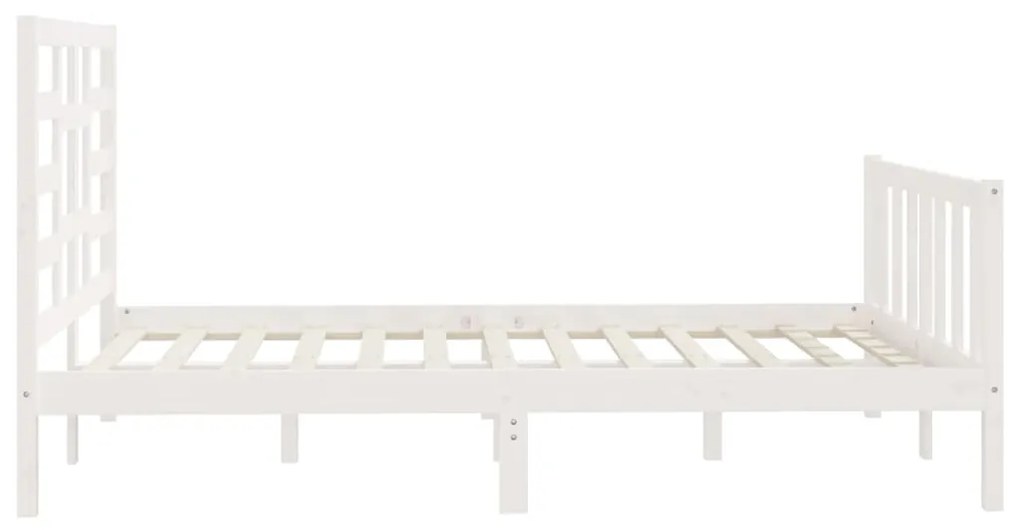 Estrutura de cama 140x200 cm madeira de pinho maciça branco