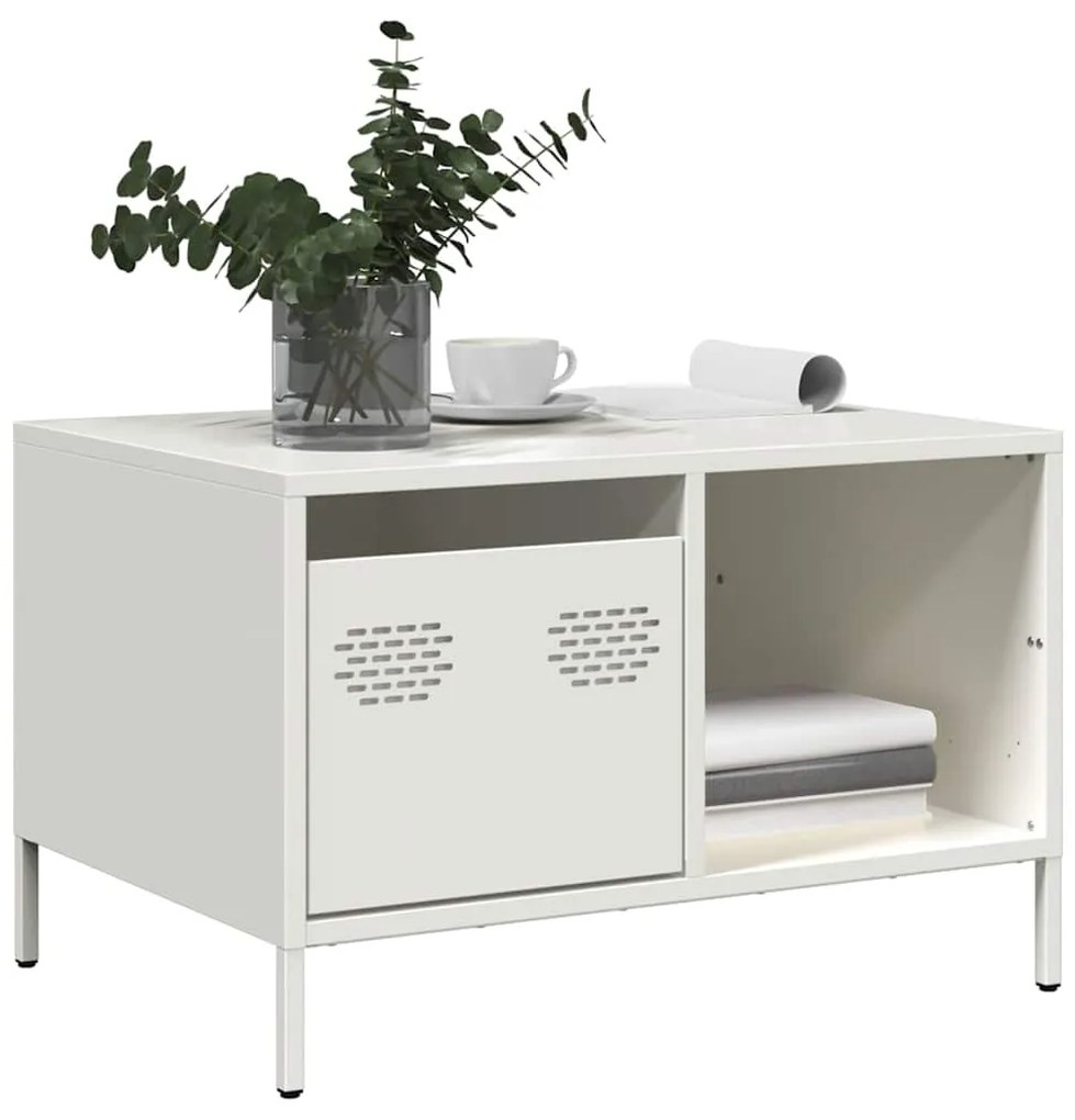 Mesa de centro 68,5x50x43,5 cm aço laminado a frio branco