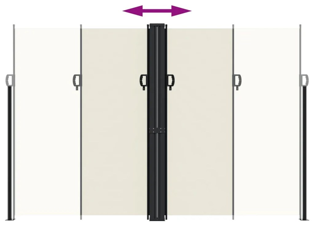 Toldo lateral retrátil 220x1200 cm cor creme