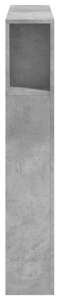 Cabeceira c/ LEDs 100x18,5x103,5 cm cinzento-cimento