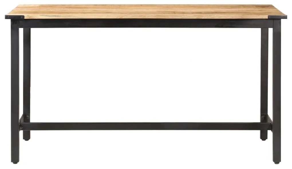 Mesa de jantar 140x70x76 cm madeira de mangueira maciça áspera