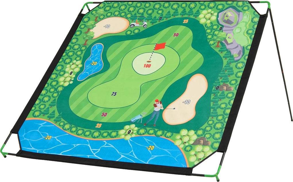 Conjunto de Golfe Infantil, 255 x 181 x 125 cm, 7 Níveis de Inclinação Ajustáveis, Multicolor