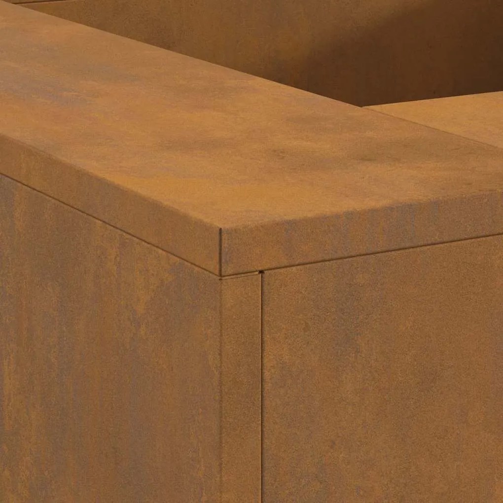 Fogo Square 80x80x40 cm Aço Envelhecido