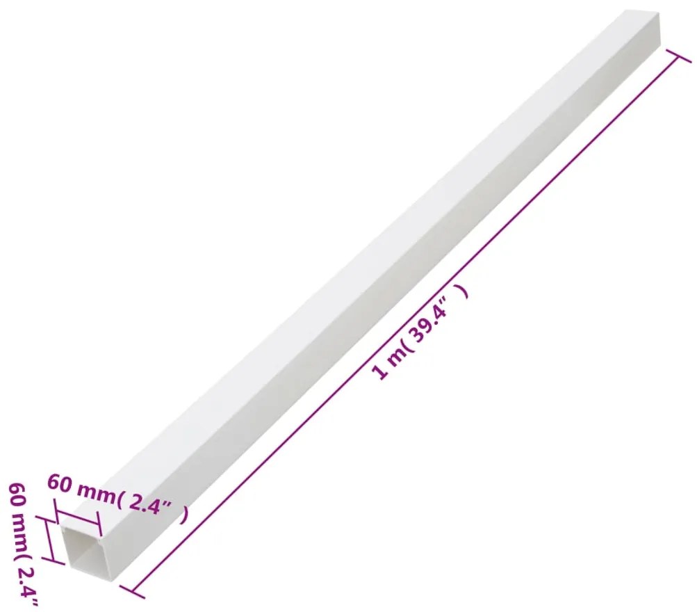 Calhas para cabos 60x60 mm 30 m PVC